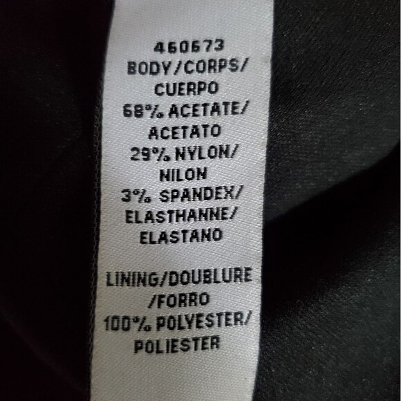 Jill Stewart Women's Dress Size 0 Black Cream Off Shoulder Satin Stretch Bodycon - Picture 6 of 7